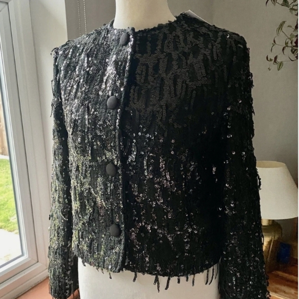 Zara Black Sequin Blazer - Picture 14 of 14
